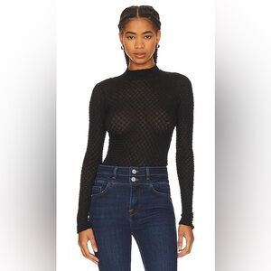 Frame Mesh lace turtleneck black NWT